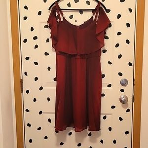 Torrid Mini Chiffon Cold Shoulder Skater Dress